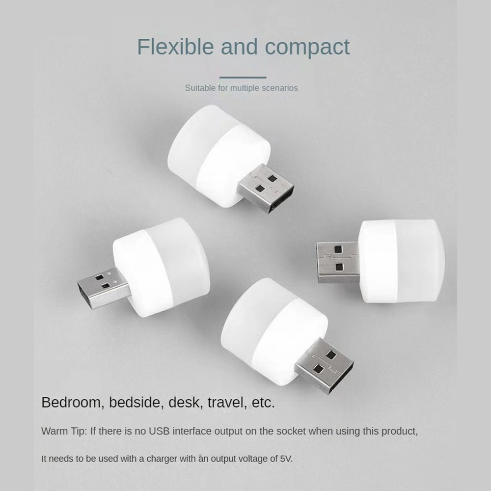 10Pcs USB Night Light USB Plug Computer Mobile LED Night Lamp, White Light T2B3