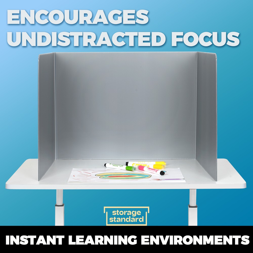 20-Pack Grey Desk Dividers for Students Classroom Plastic Privacy Shield Divider