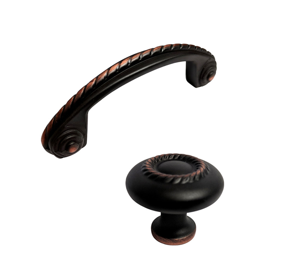 Dark Oil Rubbed Bronze Rope Kitchen Bathroom Cabinet Drawer Knobs and Pulls 3"