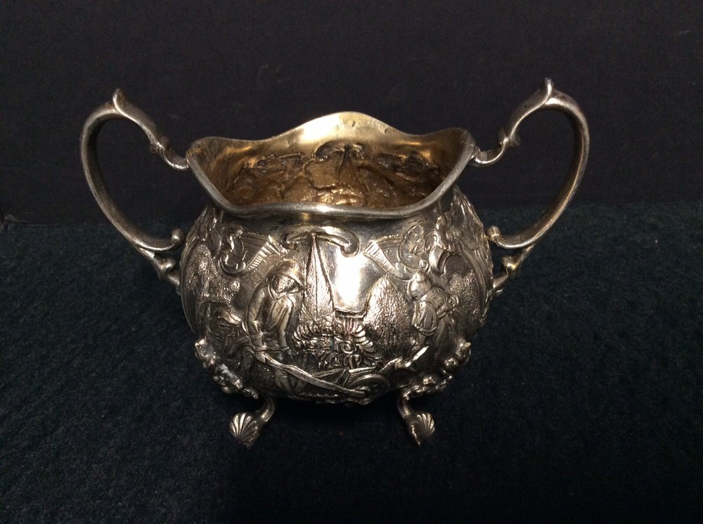 Antique Silver Plate(?) Two Handled Footed Bowl