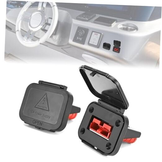 2pcs Battery Quick Connect/Disconnect Electrical Connector Plug with Flush 50A