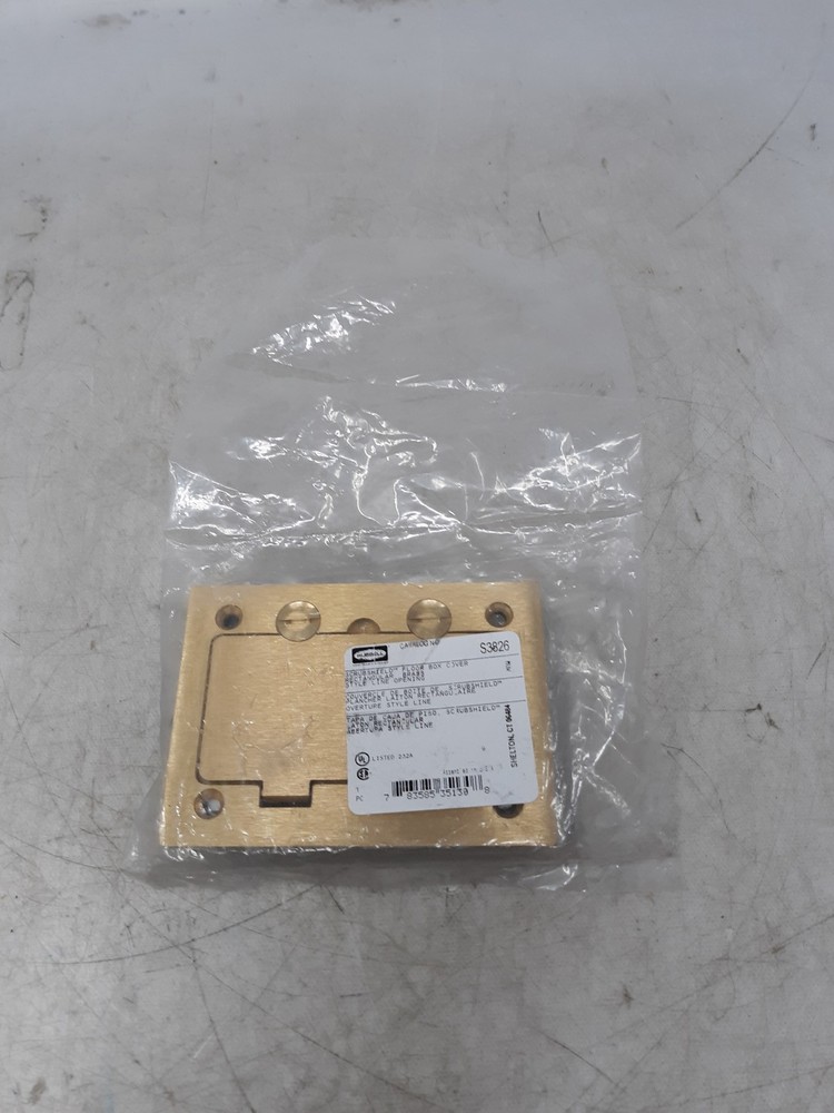 Hubbell S3826 Scrushield Rectangular Brass Floor Box Cover New Other