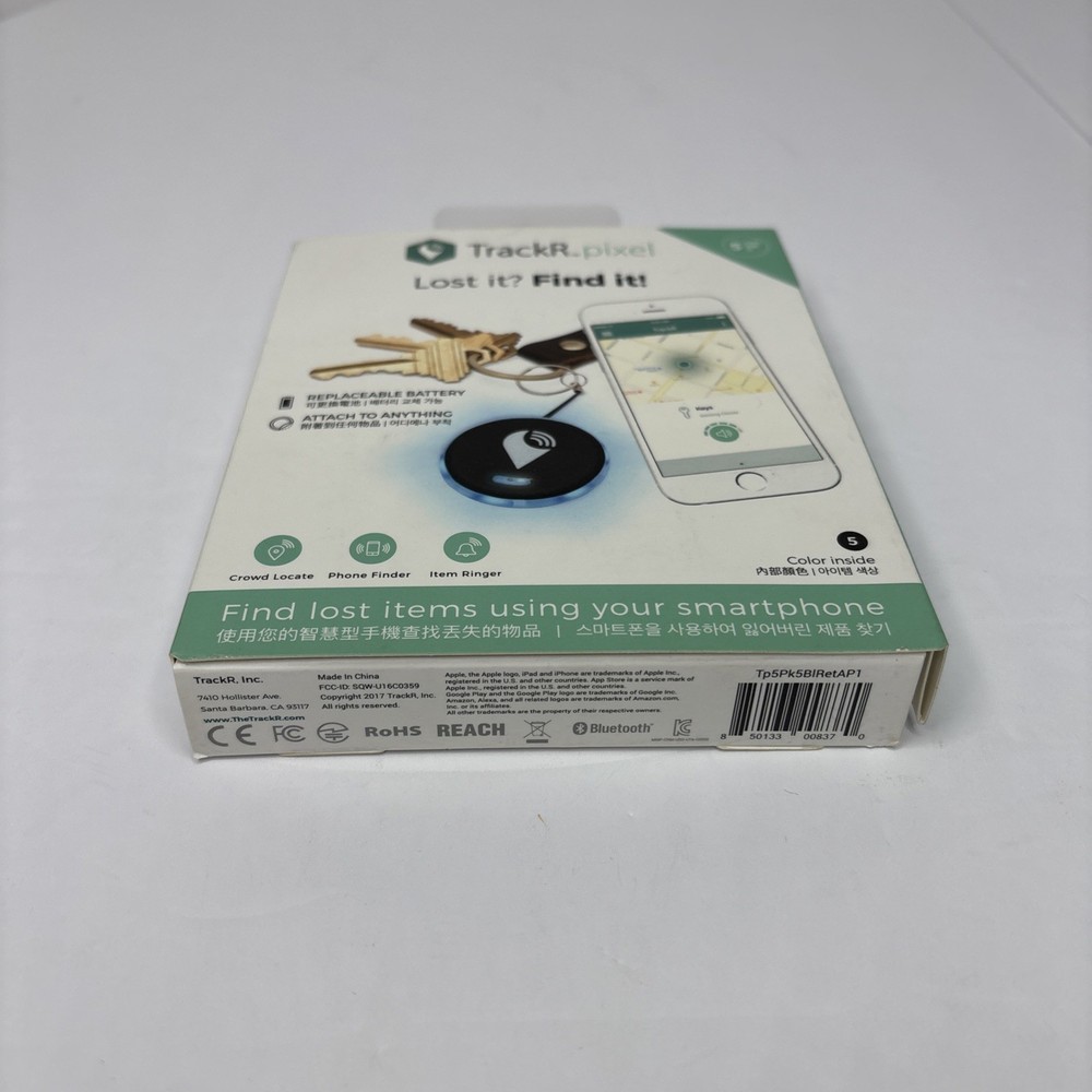 TRACK R PIXEL - ITEM TRACKING SYSTEM - FIND WITH YOUR PHONE - 5 PACK multi color