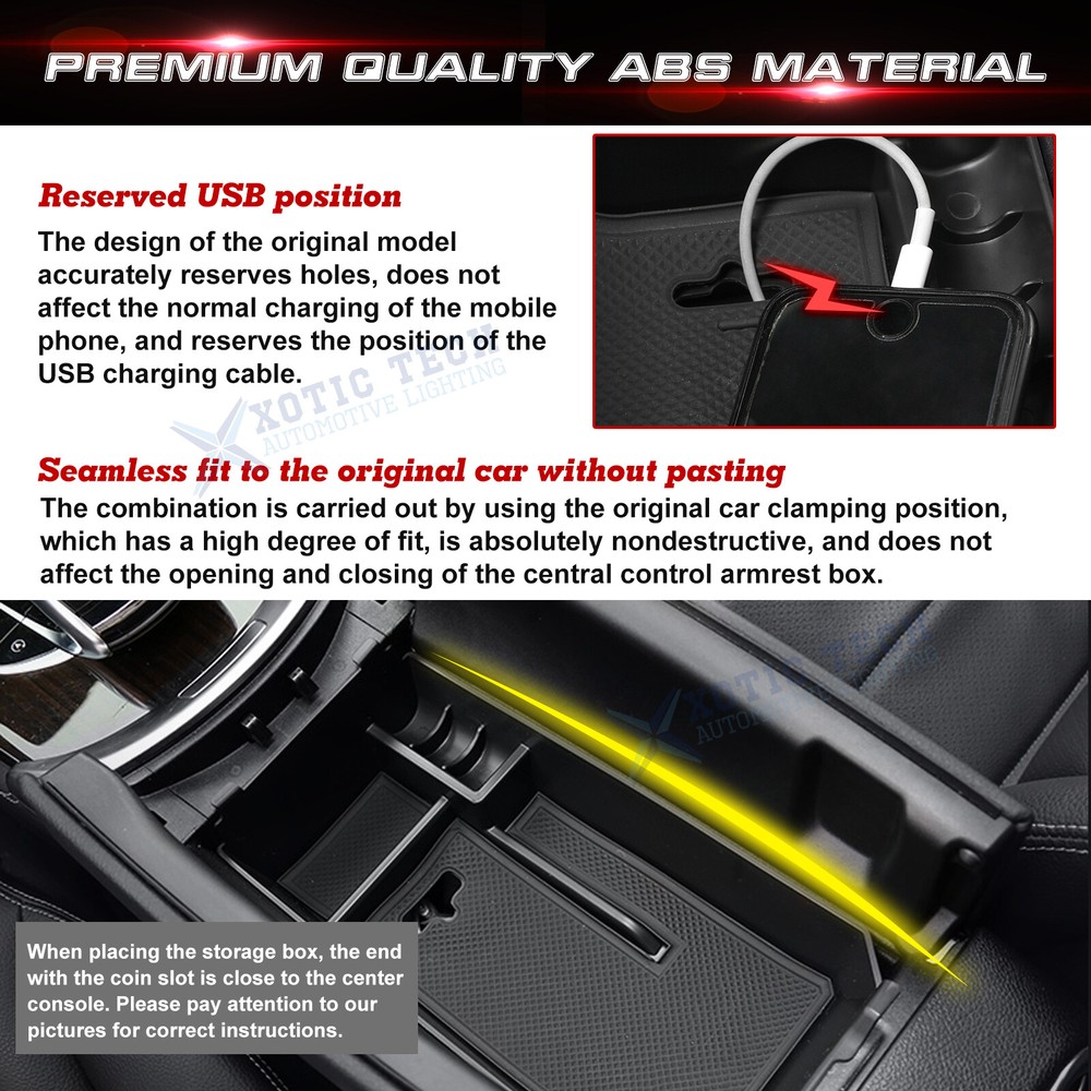 Console Container Tray Secondary Storage Box Insert For Mercedes C GLC Class 15+