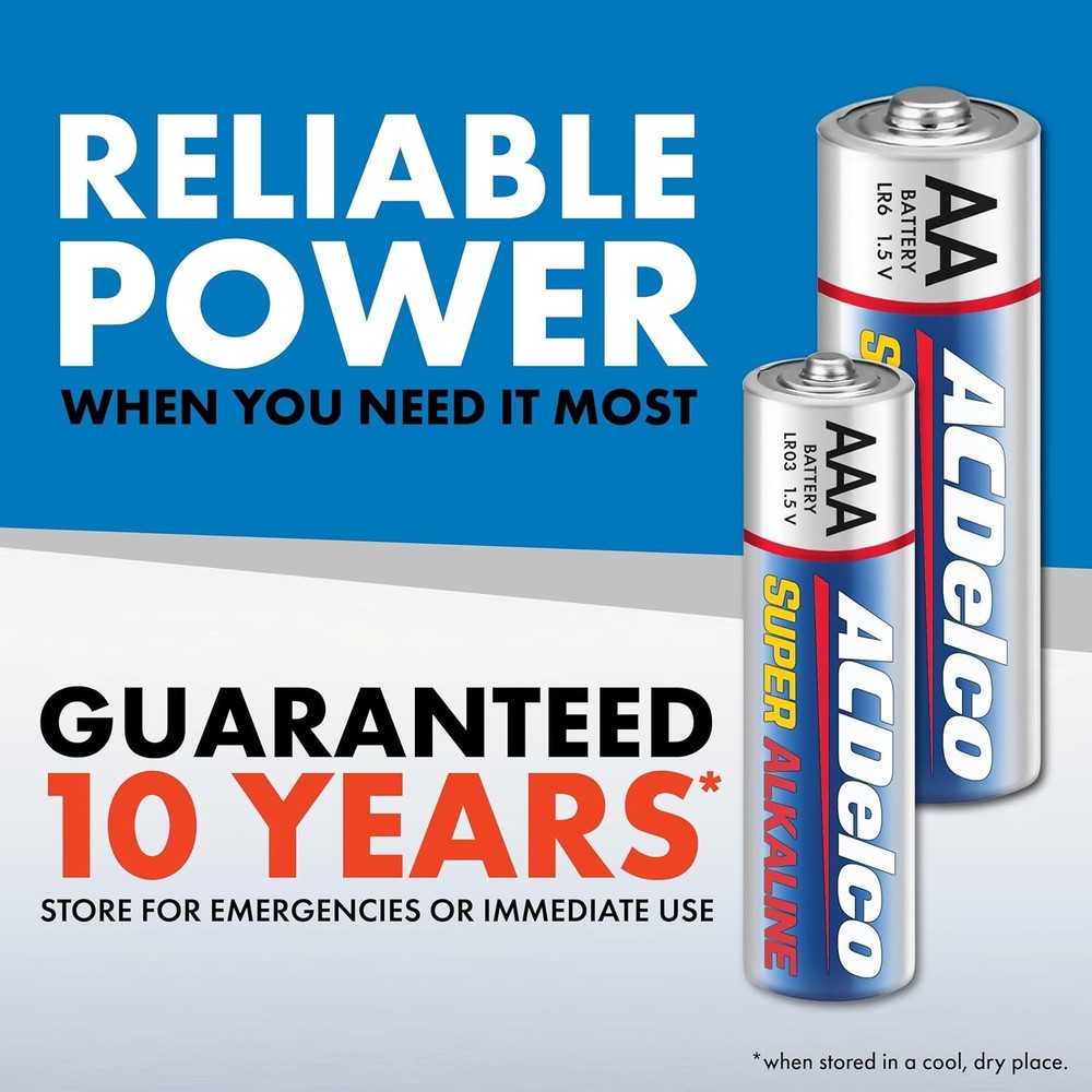 Acdelco AA and AAA 48-Count Combo Pack Super Alkaline Batteries, 24-Count Each,