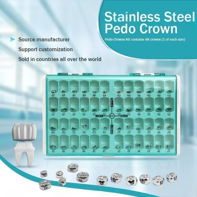 48 ASSORTED PRIMARY MOLAR STAINLESS STEEL CROWNS - COMPLETE KIT