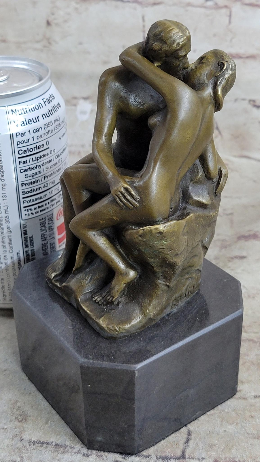 Auguste Rodin's The Kiss Love Romance Bronze Sculpture Statue Decor Nude Figures