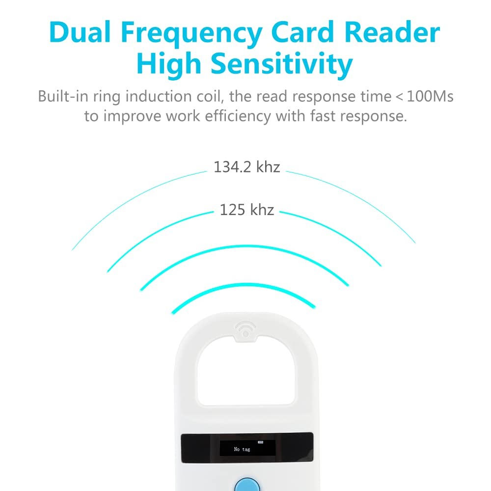 Dog Microchip Reader, Pet Microchip Scanner with OLED Display Screen, Pet Chi...
