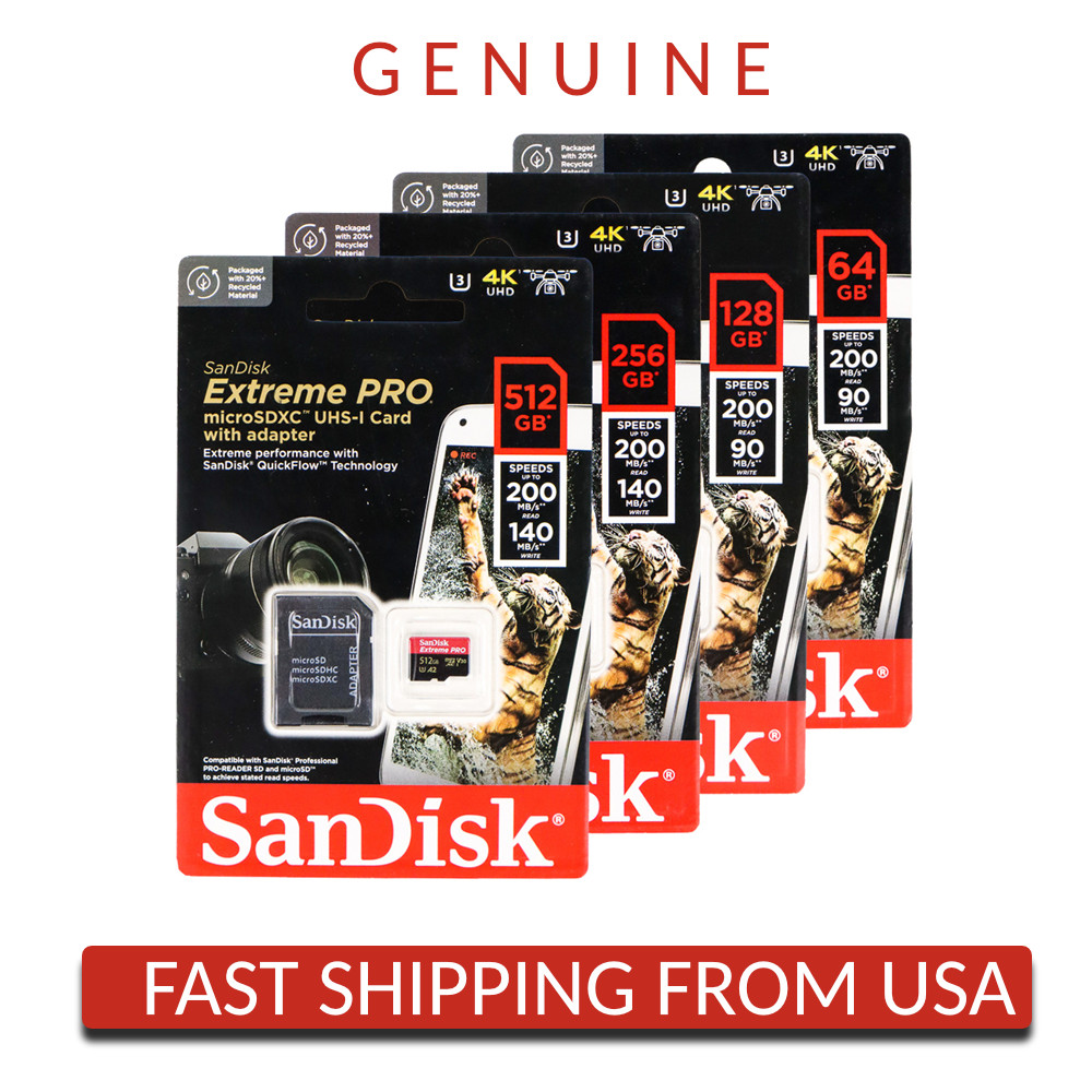 SanDisk Extreme PRO Card Memory Micro SD 32GB 64GB 128GB 256GB 512GB 1TB V30 4K