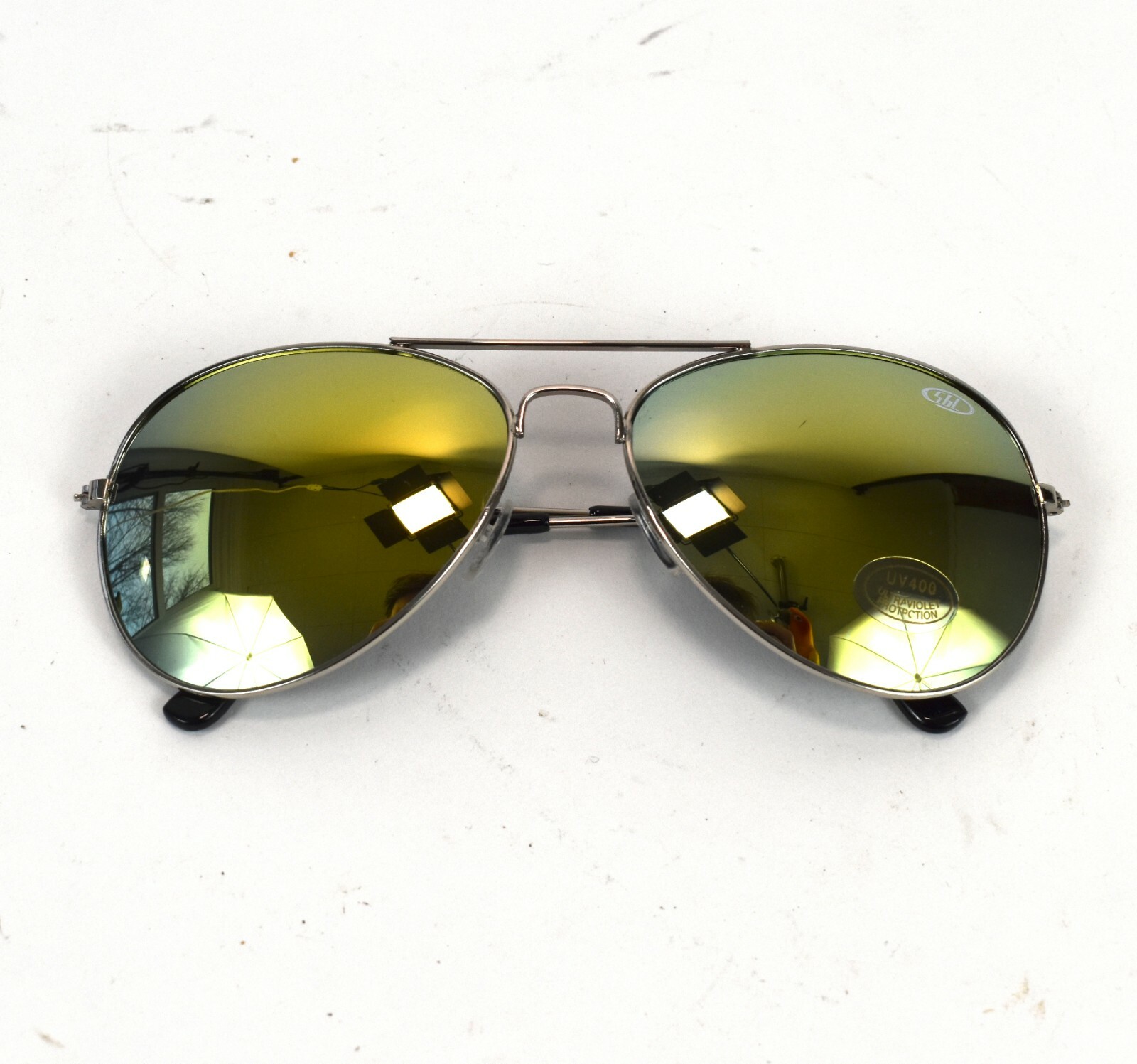 One Way Mirror Aviator Sunglasses * UV400 * Shatter Resistant * unisex * Yellow