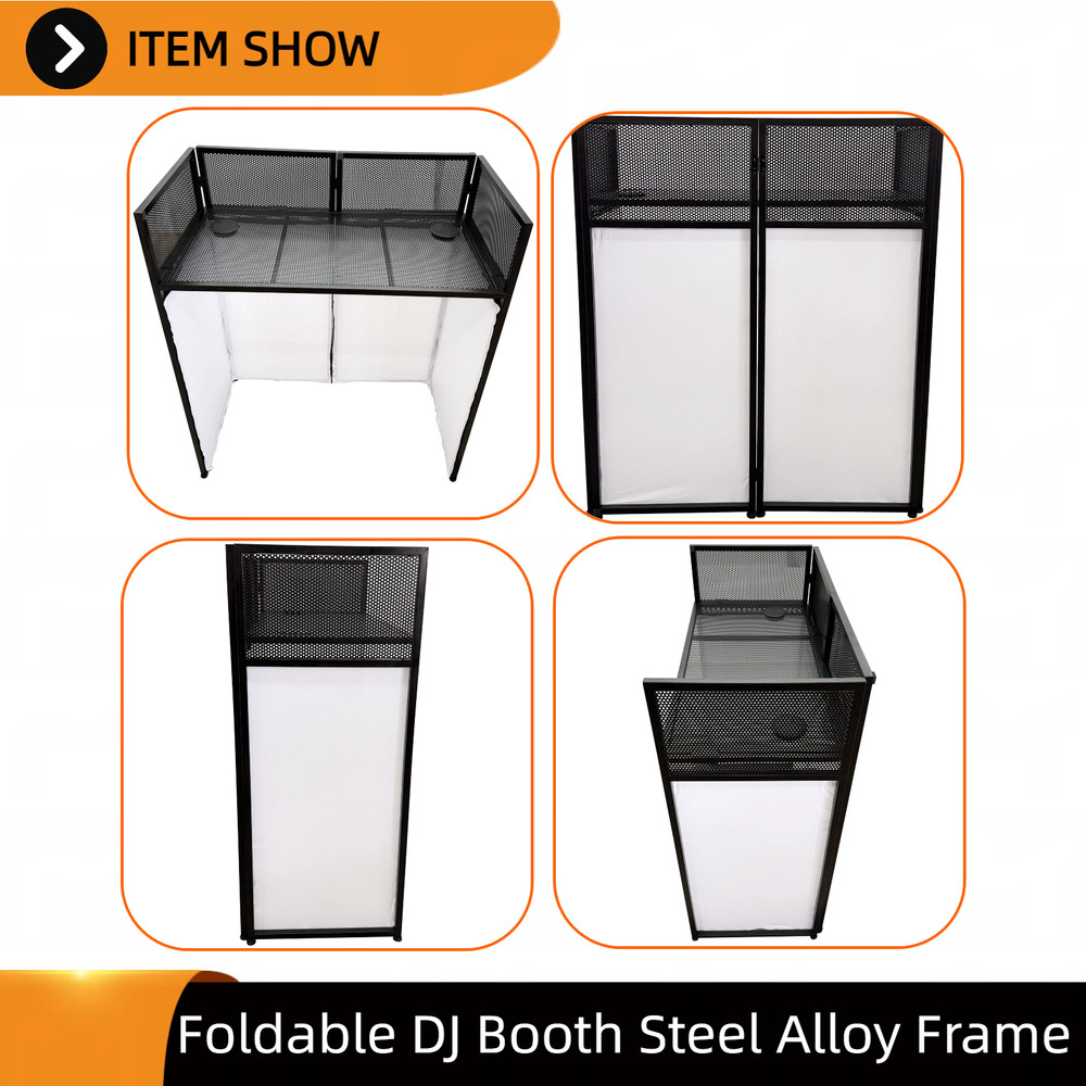 Mobile DJ Booth Stand Foldable Portable Table for Live Performances & Events