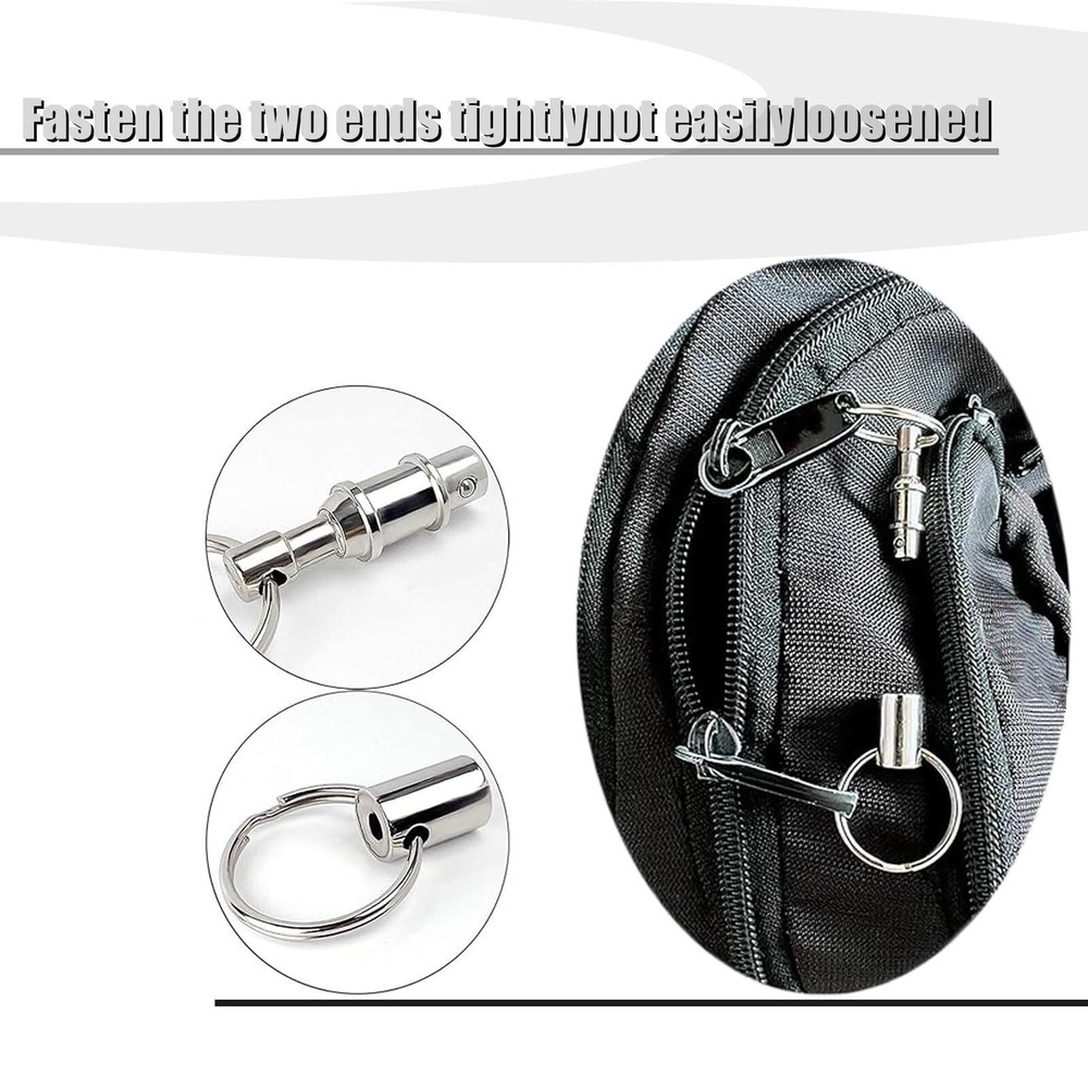 4 Pcs Quick Release Keychain-detachable Pull Apart Keychain(silver) Detachable