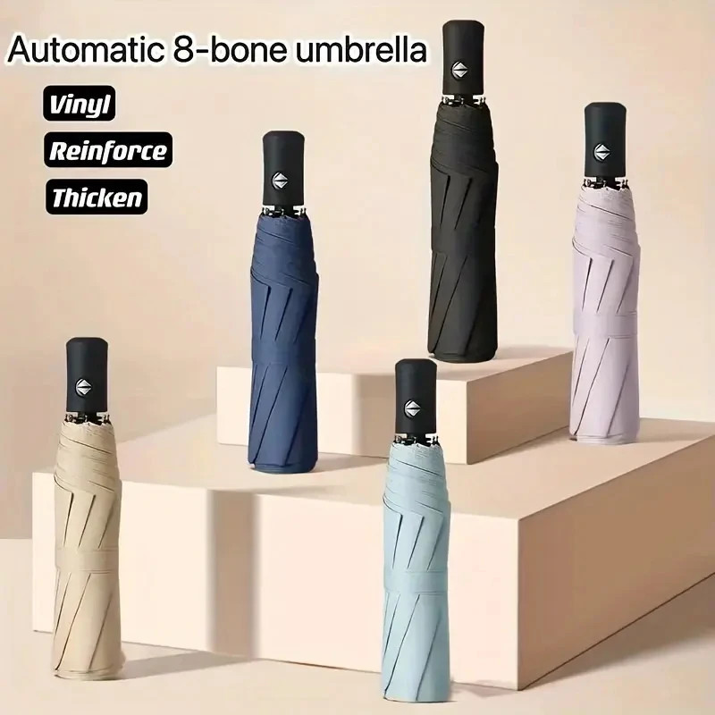 Automatic Foldable Travel Umbrella - One-Touch Open/Close, Windproof Design