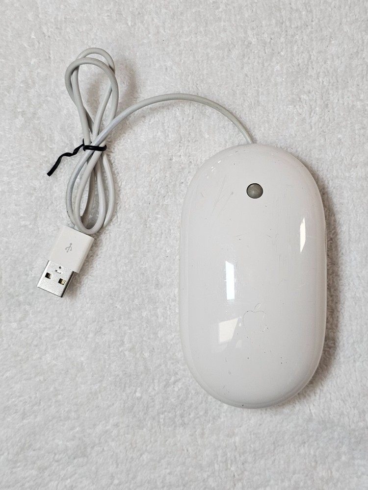 Apple Mighty Mouse * Model A1152 * Mac Pro White Optical USB Wired Works