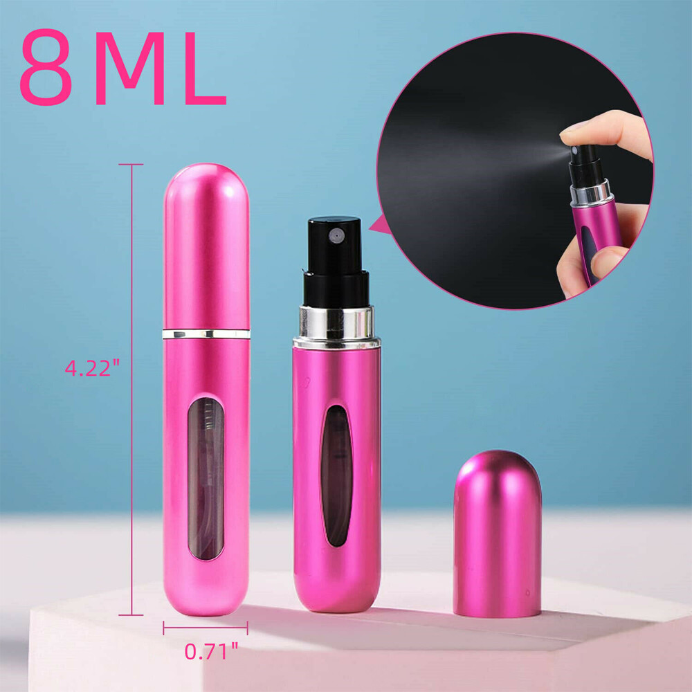 5PCS 8ml Travel Perfume Atomizer Refillable Mini Cologne Spray Bottle Empty New