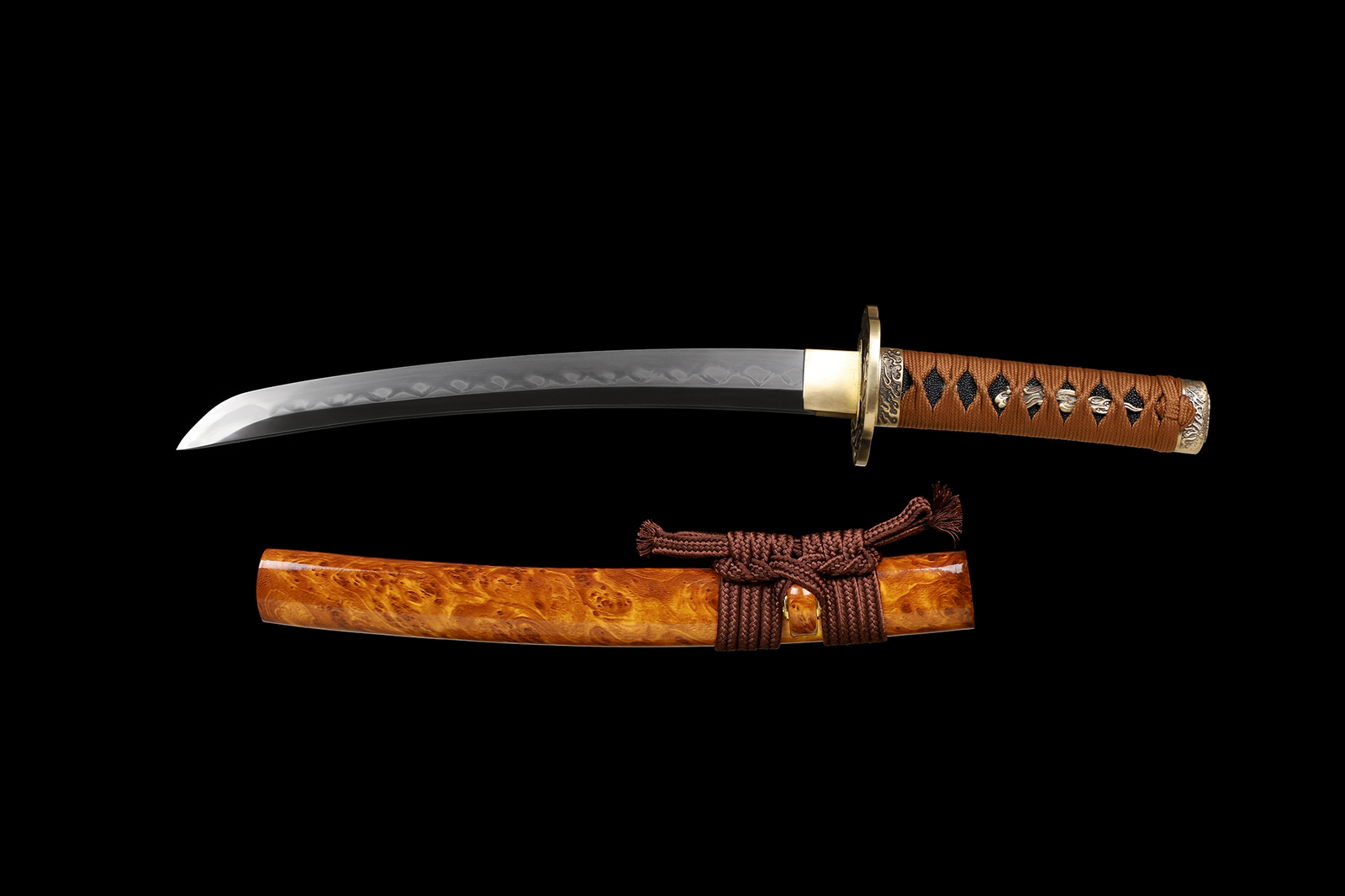 US 20'' Tanto Katana Sword Clay Tempered L6 Steel Blade Rzaor Sharp Battle Ready