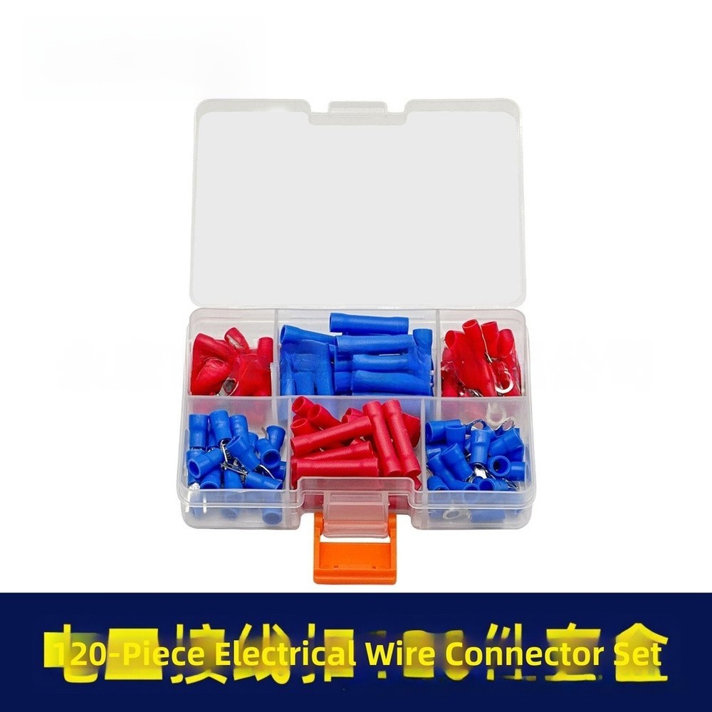Fire Resistant Electrical Wiring Terminals 120PC U Y Type Fork Insulated Set