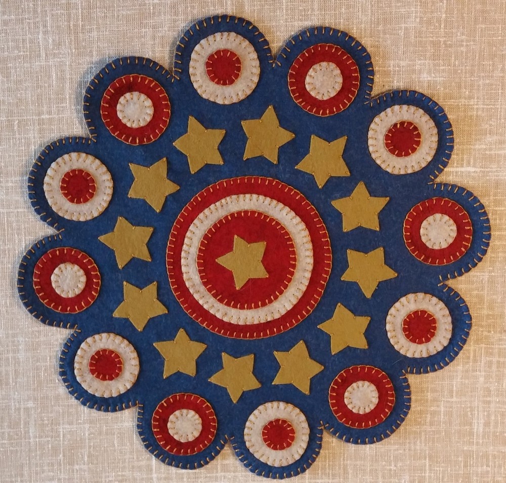 TM-04 "Thread Song" AmericanaPenny Rug Tablemat  (Needlework Pattern)