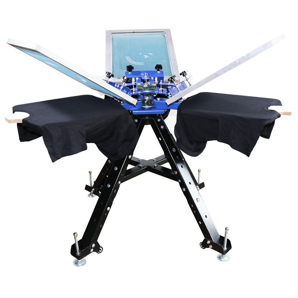 3 Color 3 Station Screen Printer Screen Printing Press Machine Adjustable Height