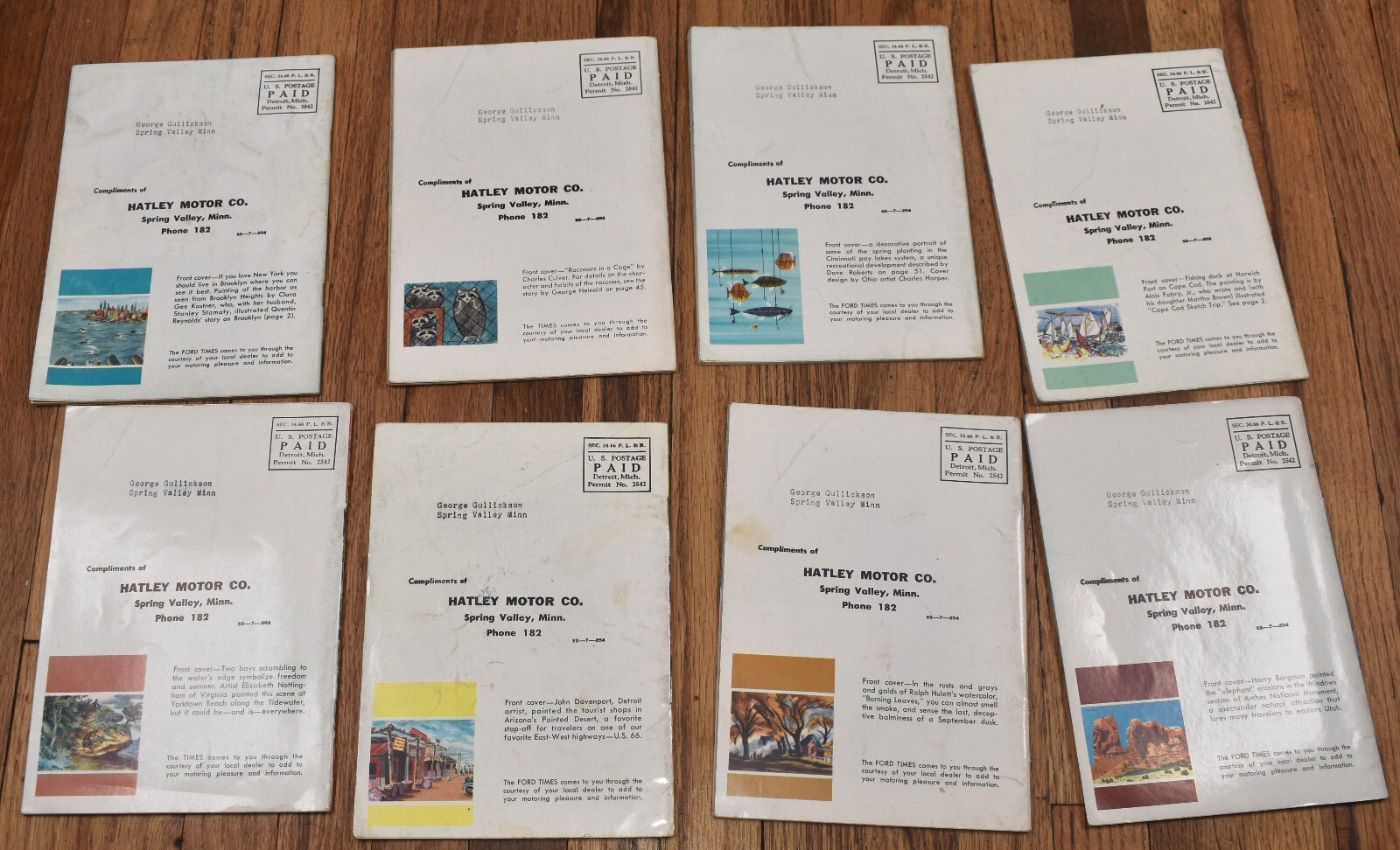 Vintage Lot of 8 of 1951 Ford Times Automotive Magazine Booklet