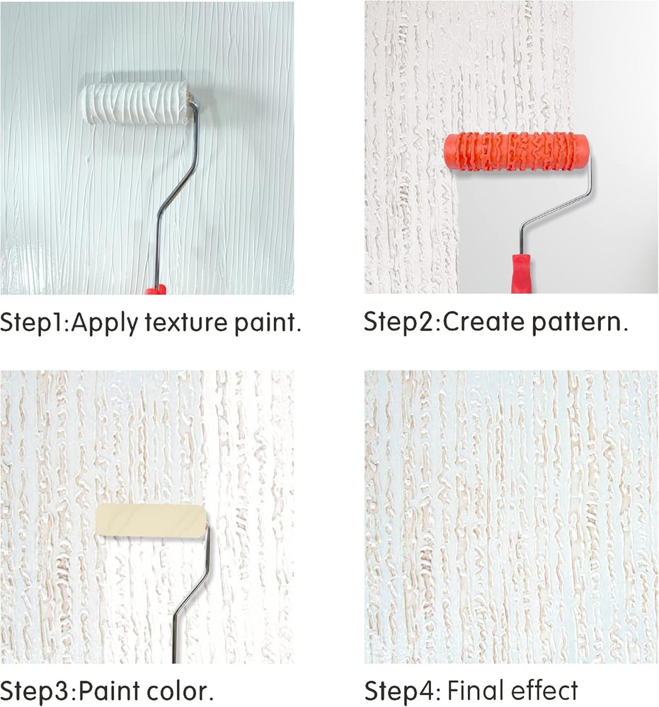 7'' Patterned Paint Roller for Wall Decoration Classic Brick Embossing Texture R