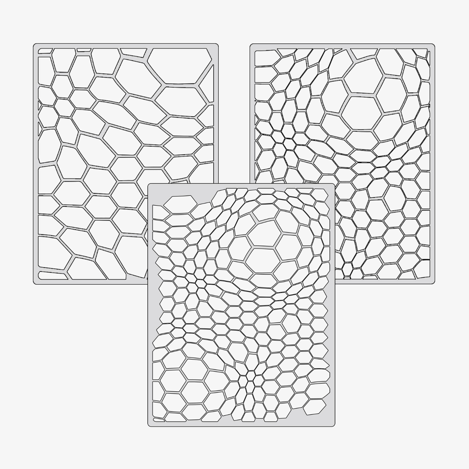 Hex Camo Set #2 - Reusable Airbrush Stencil Template