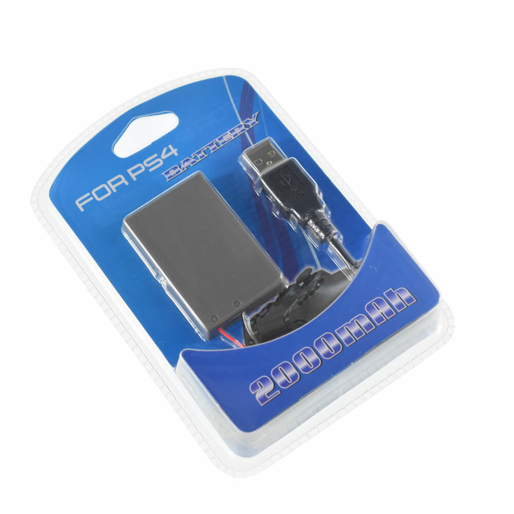 2X 2000mAh Rechargeable Battery Pack for PS4 Playstation 4 Controller +USB Cable