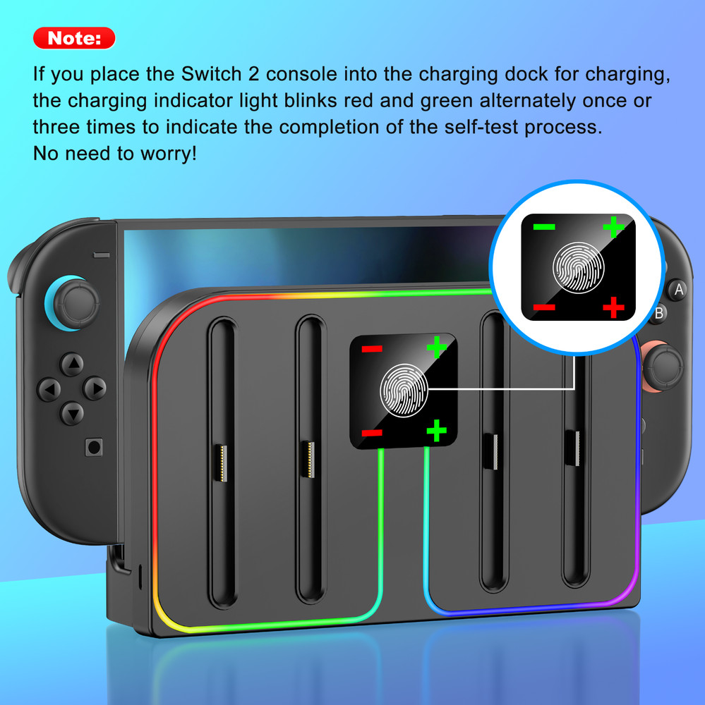 Switch 2 Controller Charger Wall-Mounted Charging Dock for Nintendo Switch 2