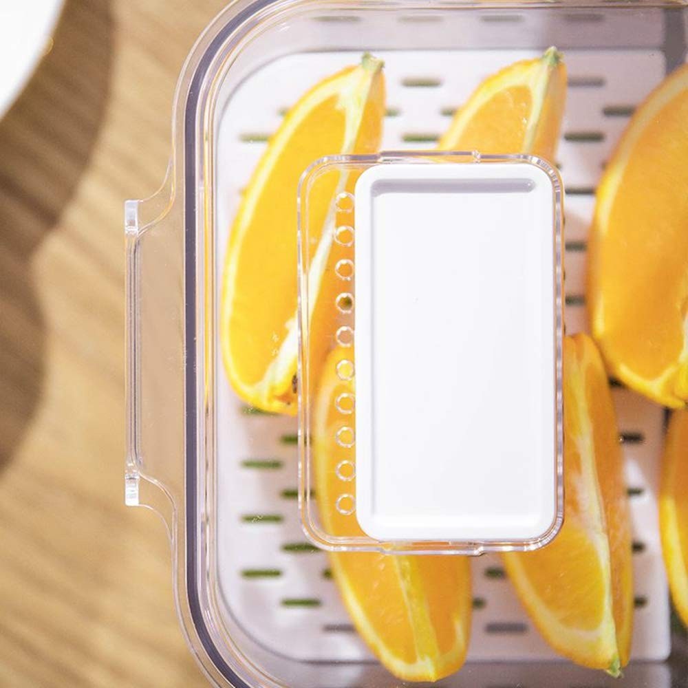 SANNO Vegetable Fruit Storage Containers Food Fridge Produce Save Stackable