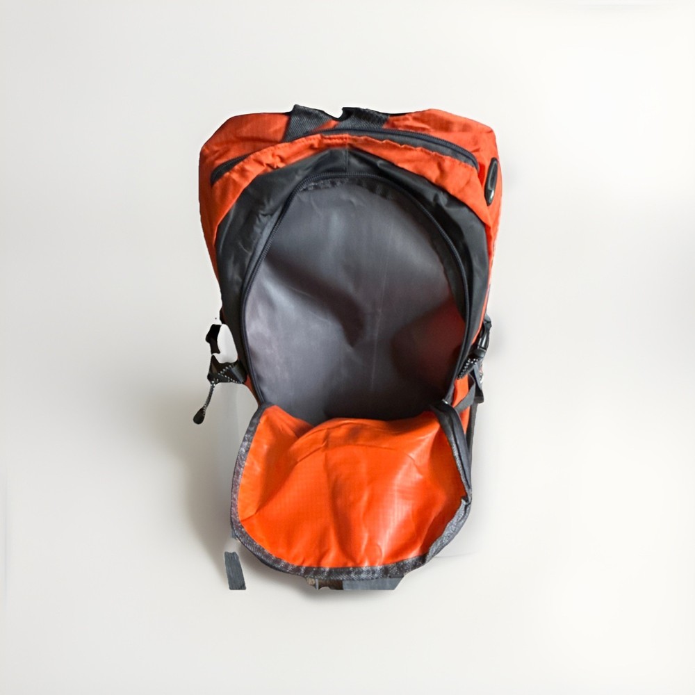 DUNKIN' Orange Black Nylon Daypack Backpack Camping Hiking Adjustable Straps