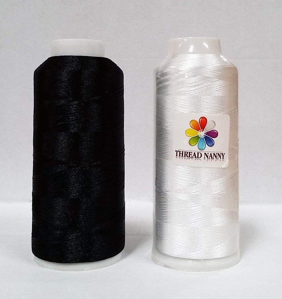 Huge 5500yards Cone Spool Bobbin Thread White Machine Embroidery - ThreadNann...