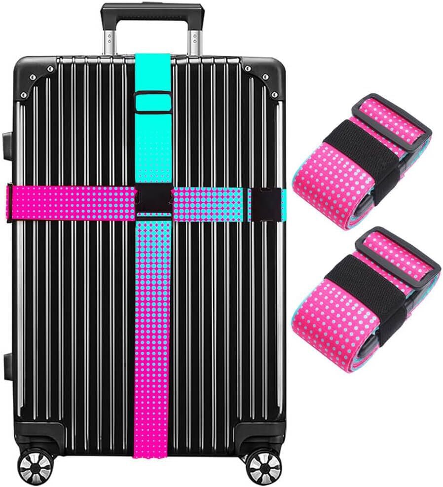 Luggage Straps for Suitcases TSA Approved Easy Universal Size, Gradient Dot