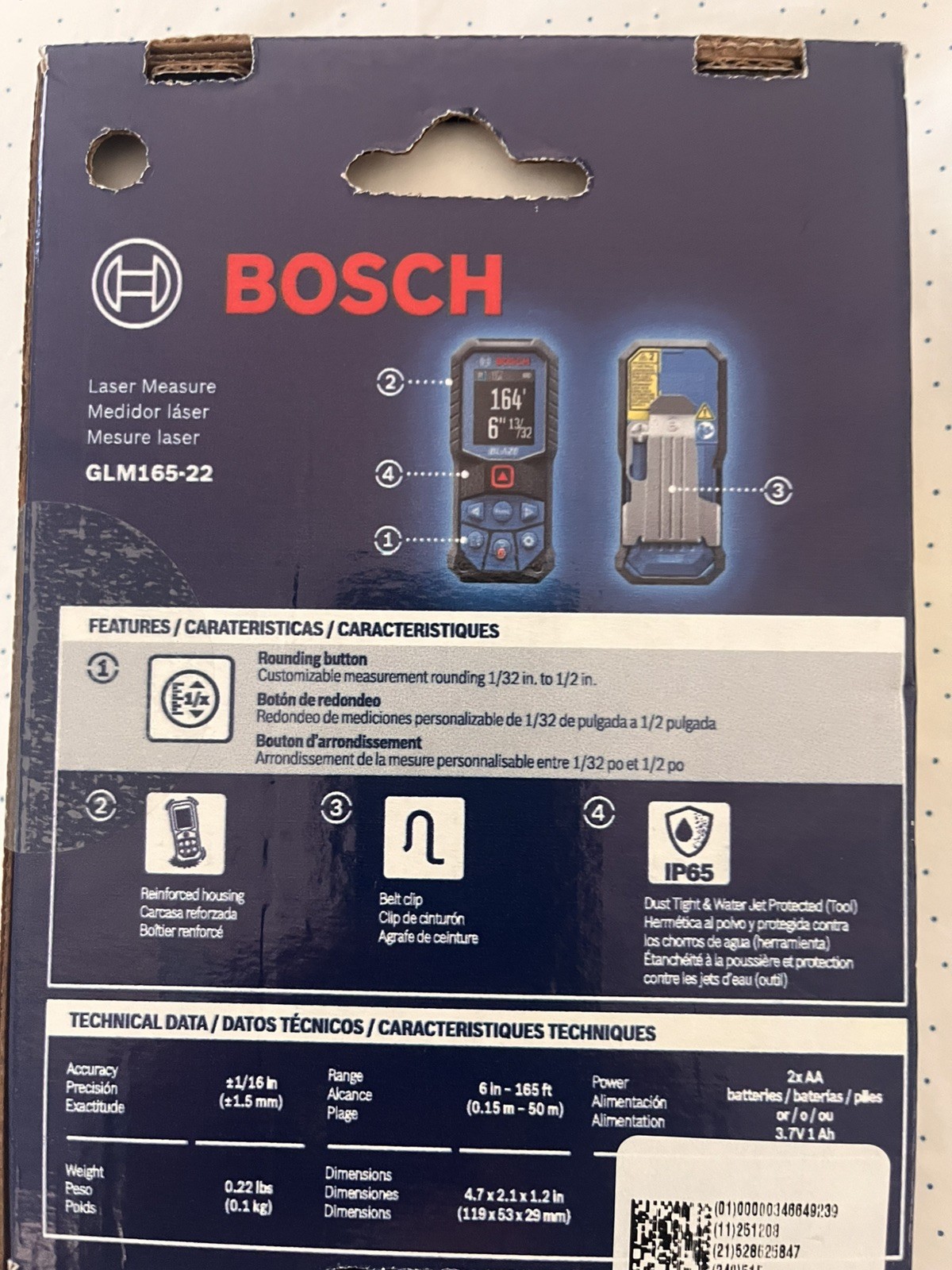 Bosch Blaze Laser Distance Measure 165’ GLM165-22 NEW