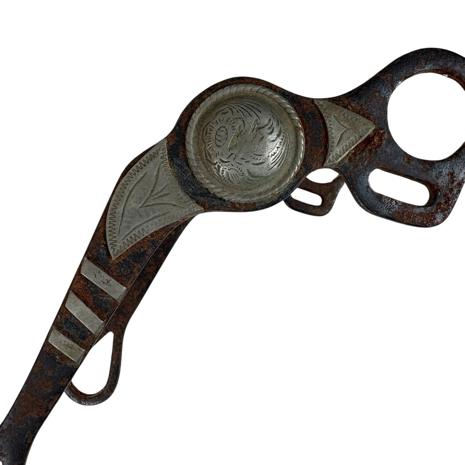 Engraved Silver Horse Show Bit Antique Vintage Western Decorative