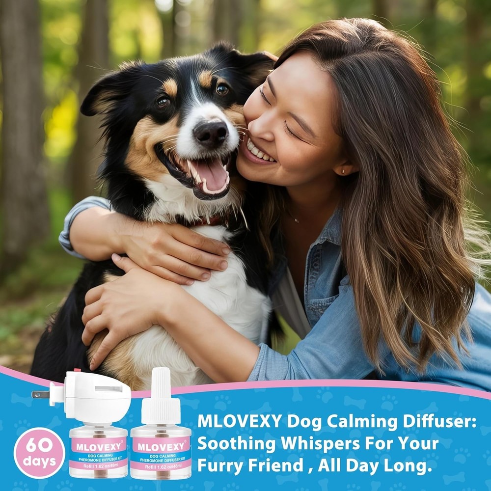 Dog Calming Diffuser - Fast Anxiety Relief with Pheromones, 2 Refills Included