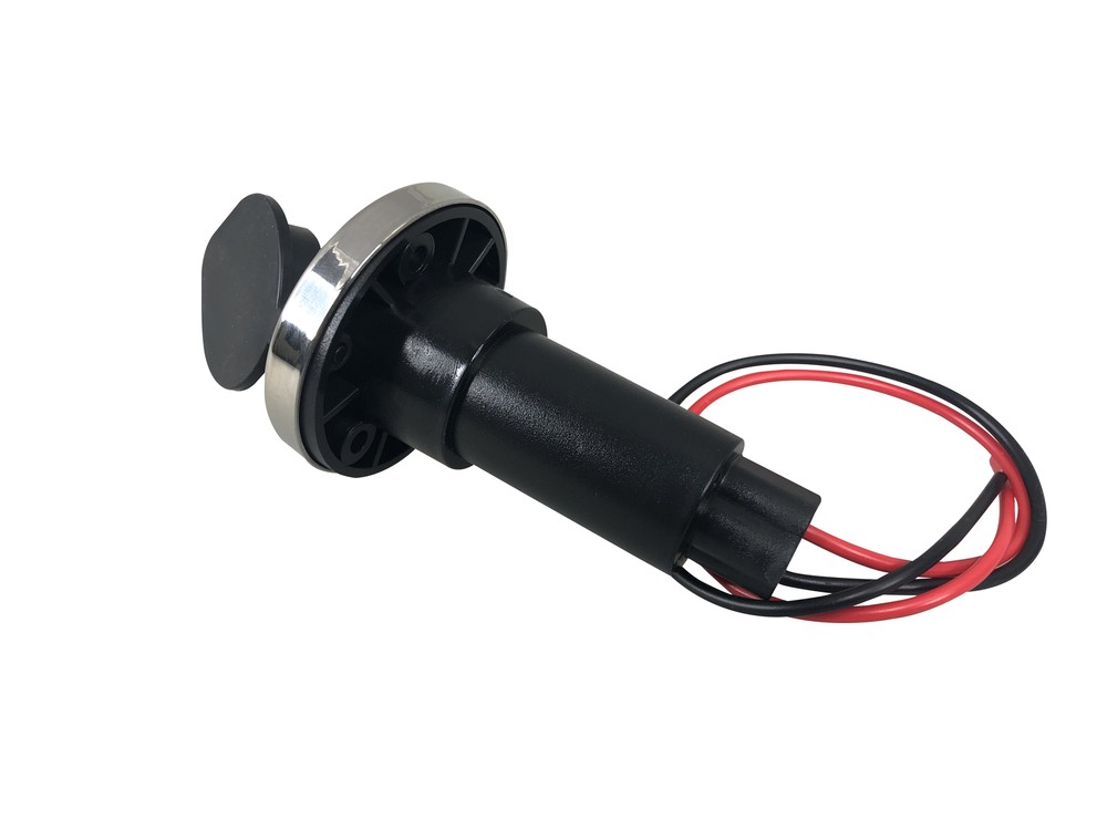 Pactrade Black Rubber Cap 2-Prong Stern Light Pole Base SS304 Top Socket Plug-In
