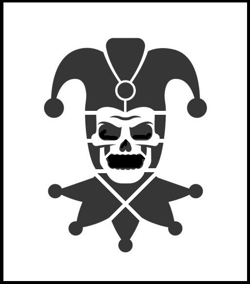 8"x10" Clear Plastic Stencil - Skull Jester (SN349)-