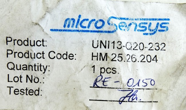 Microsensys UNI13-Q20-232 RFID Read/Write+Module PC Adapter/Power Supply -Unused-