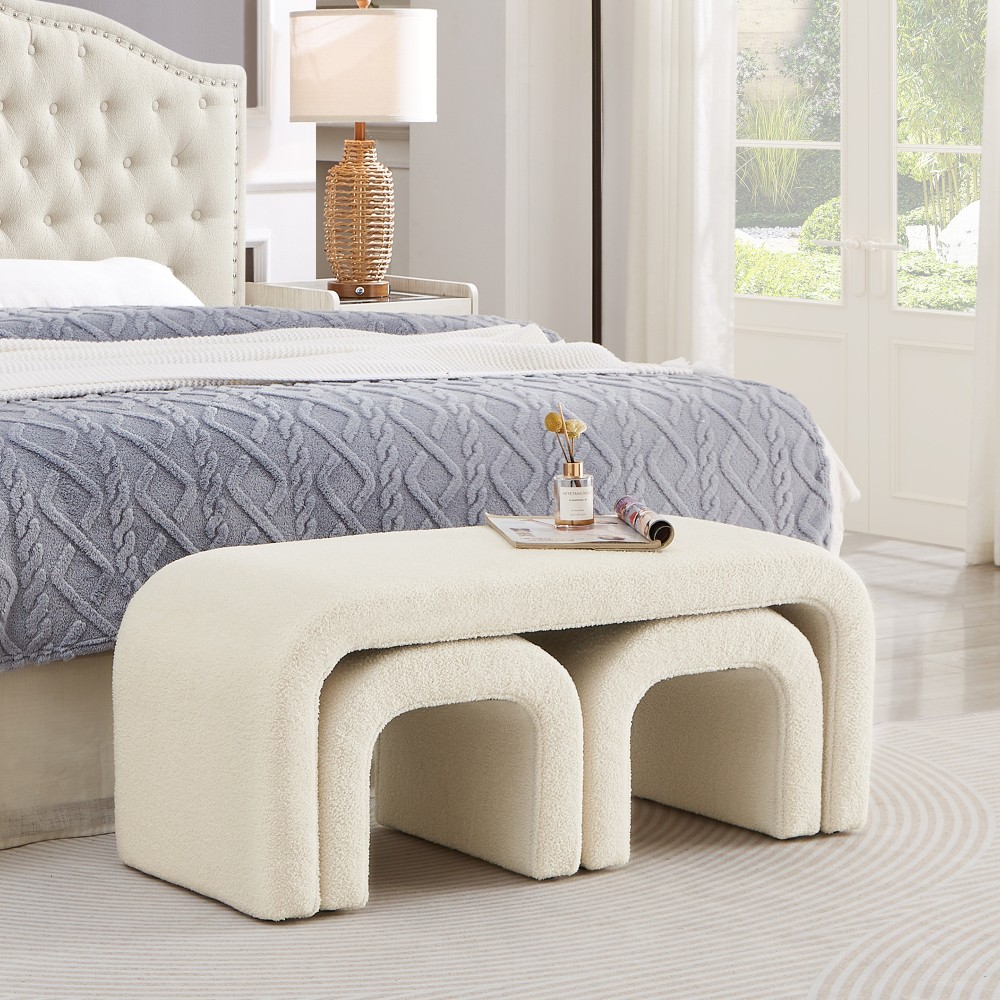 Three U-shaped benches Soft cushions Armless Multi-purpose