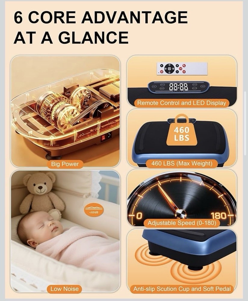 Vibration Plate Exercise Workout Equipment Machine -...