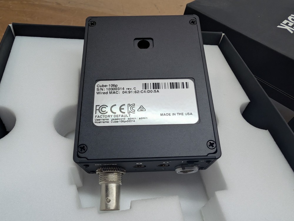 Teradek Cube 106 PoE HD-SDI Encoder 10/100 USB