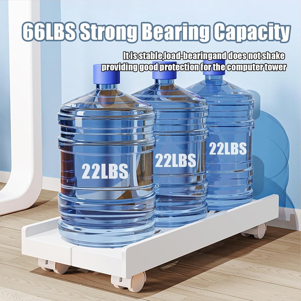 BYMECOST Adjustable Computer Tower Stand, PC Stand Mobile CPU black