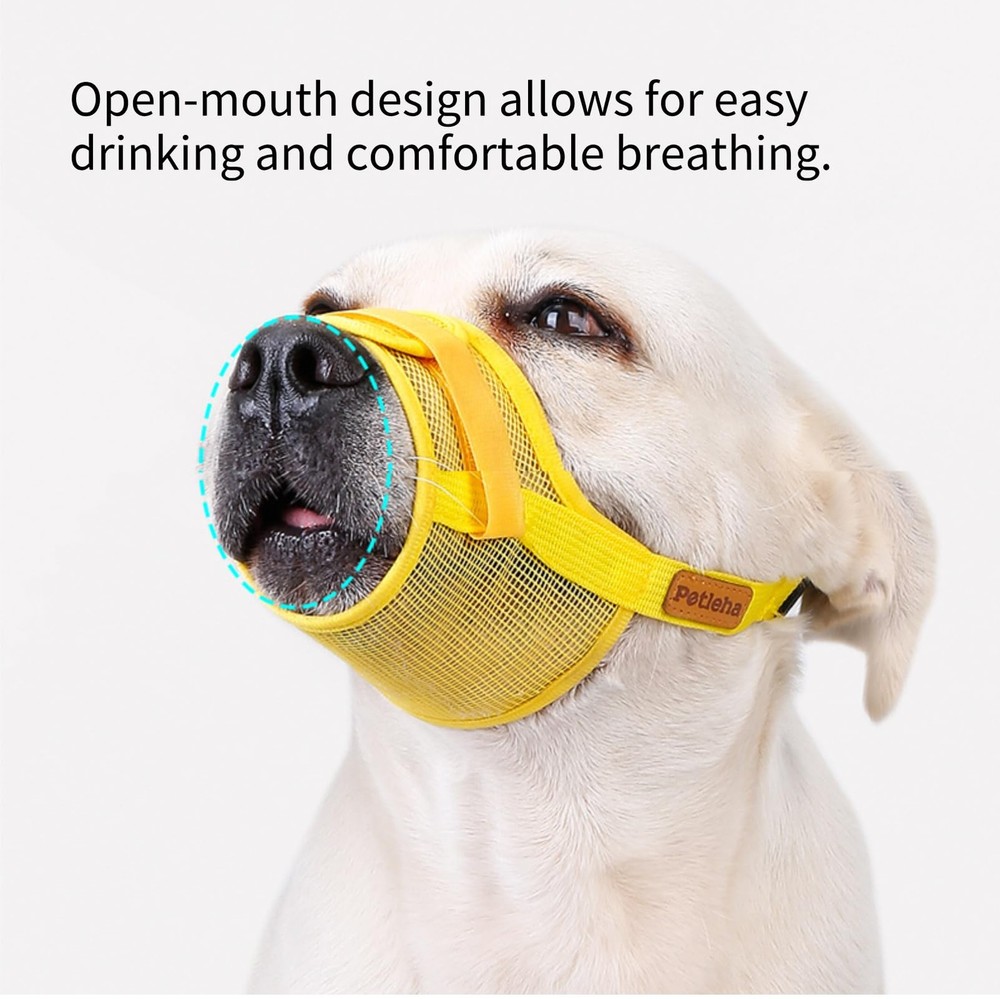 Dog Muzzle for Small Dogs – Soft Cotton Mesh, Adjustable Breathable Muzzle f...