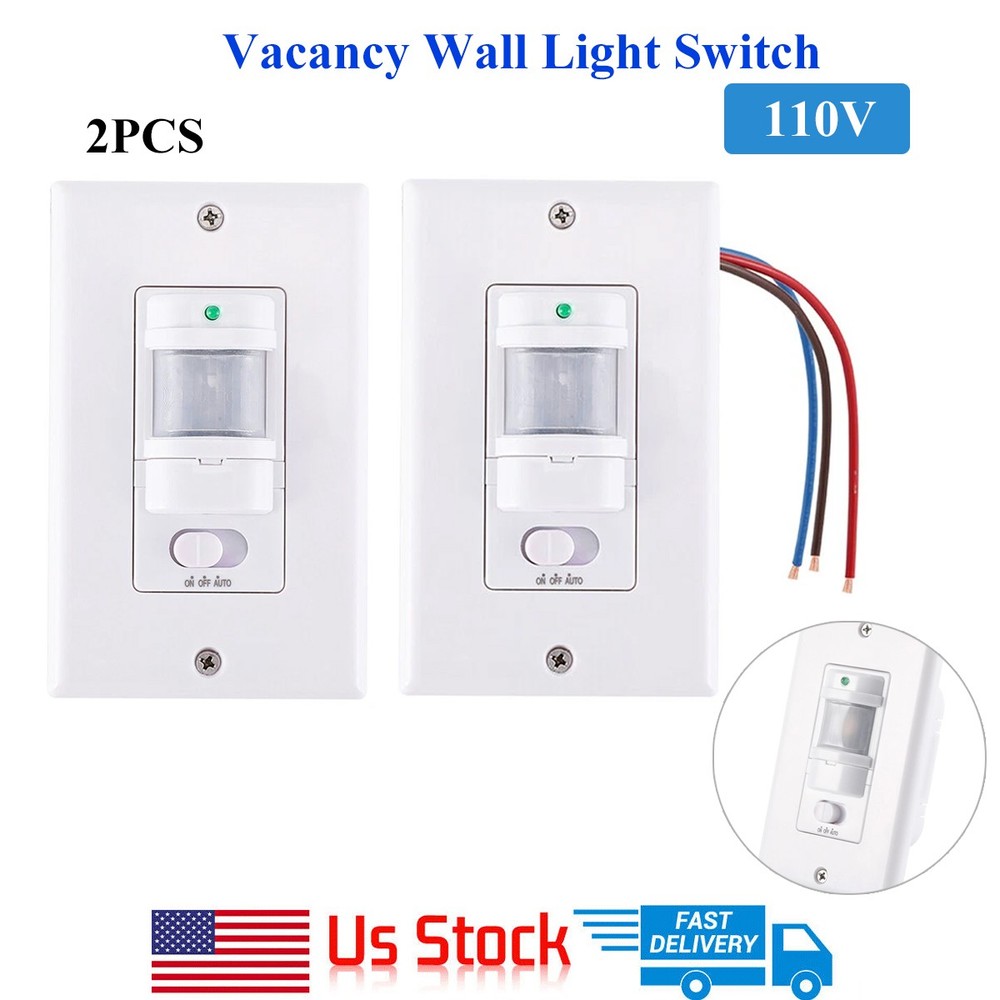 2Pack Automatic PIR Occupancy Motion Sensor Light Switch Auto On/Off Infrared