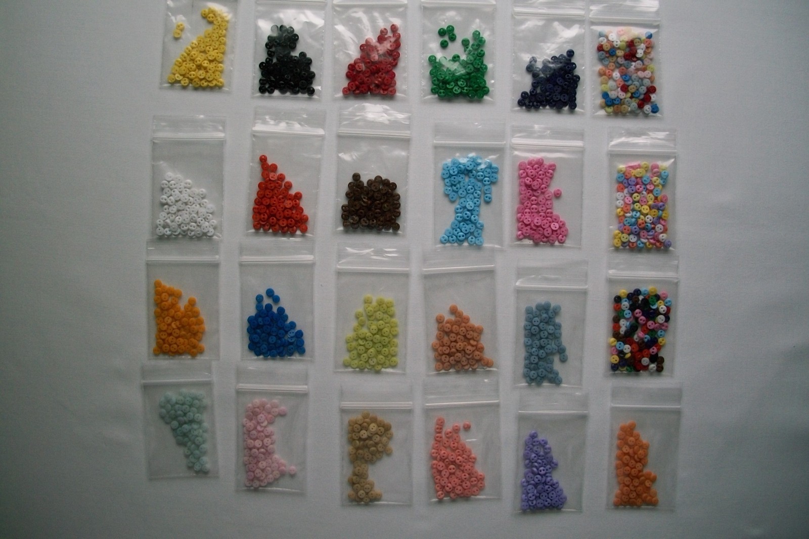 25, 50, 100 ct Micro Mini 4 mm 2 Hole Flat Buttons (Crafts, Doll Clothes, Cards)