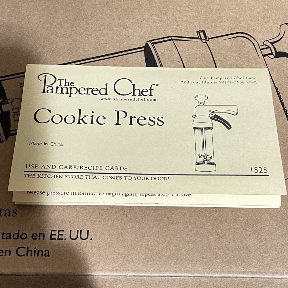 Pampered Chef Cookie Press #1525 In Original Box 16 Different Disc Patterns