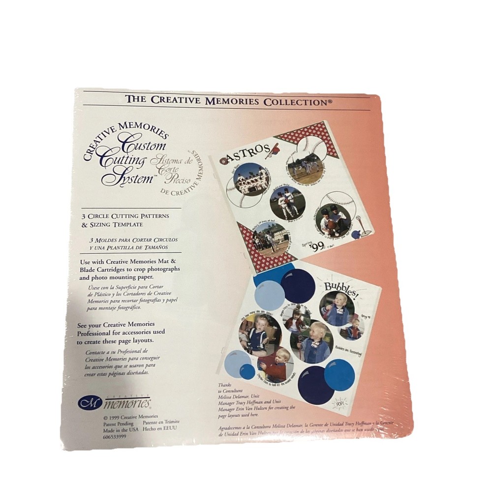 Creative Memories Custom Cutting System Circle Patterns & Template NEW