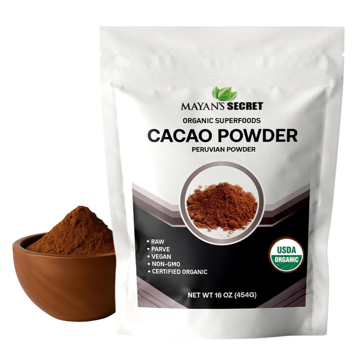 1 LB (16 OZ ) USDA Organic Raw Cacao Powder,100% Pure, ALL NATURAL,ALWAYS FRESH