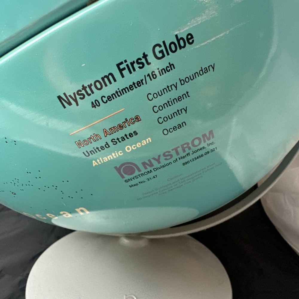 NYSTROM FIRST GLOBE 16" Double Axis Contoured Relief Globe # 3147