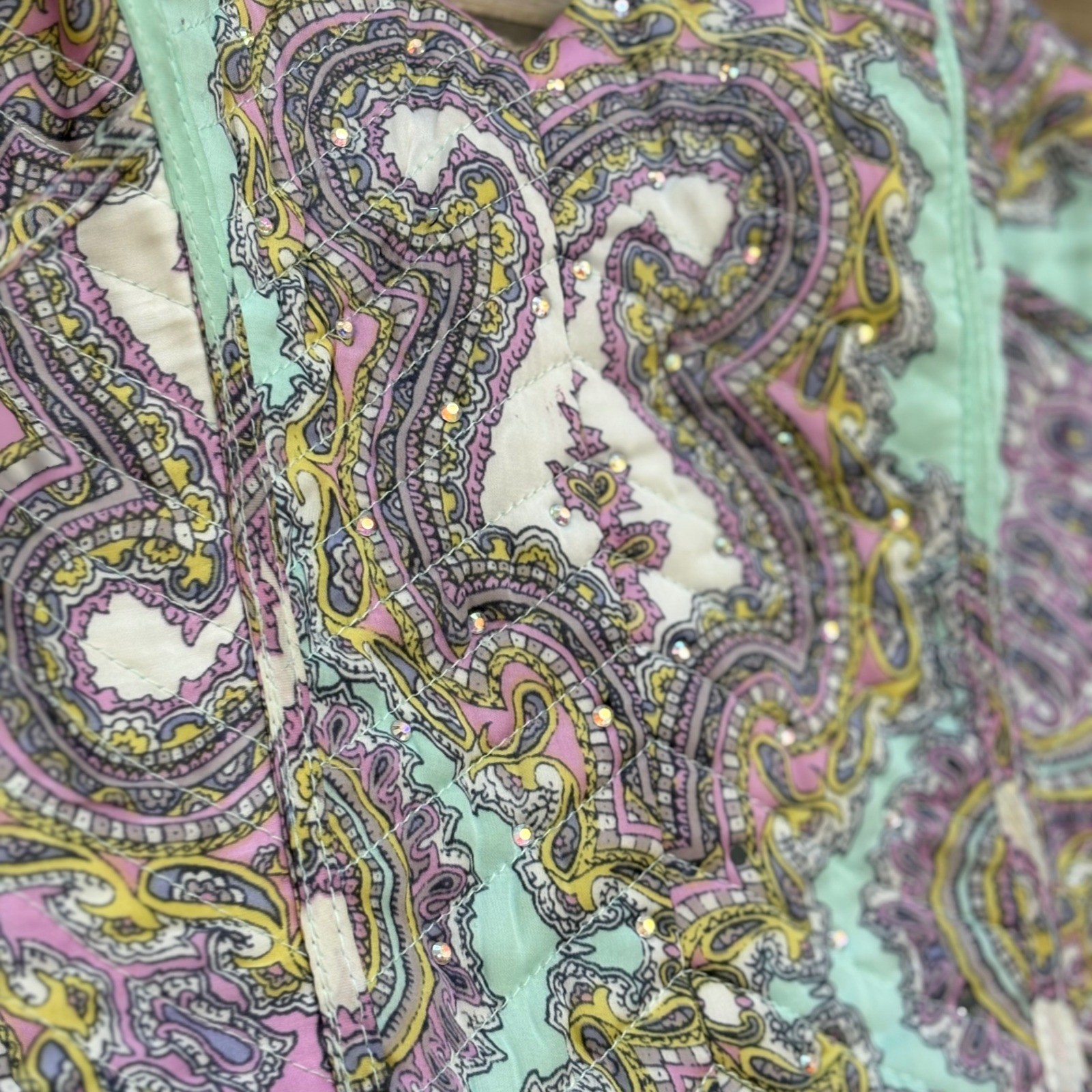 Baby Phat Paisley Bustier Top M Y2K Corset Boho Coquette Fairycore Festival